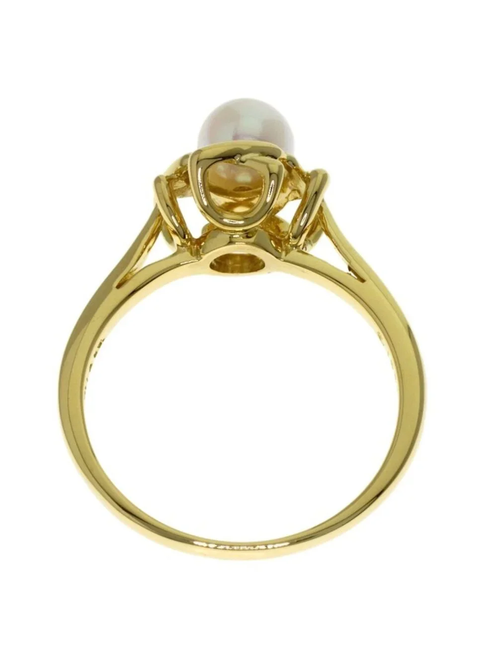 Tiffany & Co Kiss Around Pearl Ring 18k Yellow Gold